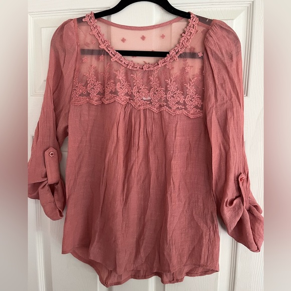 Tops - Size large pink blouse